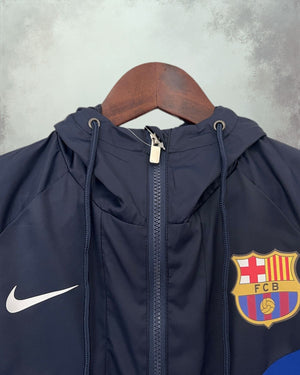 BARCELONA WINDBREAKER with hoodie (2024-25) - Jersey Legends